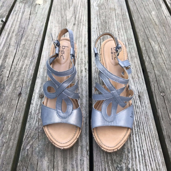 Born Shoes - Born B.O.C Wedge Sandals Women's Size 8 M Blue